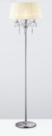 Olivia Polished Chrome-Ivory Cream Crystal Floor Lamps Diyas Shaded Floor Lamps